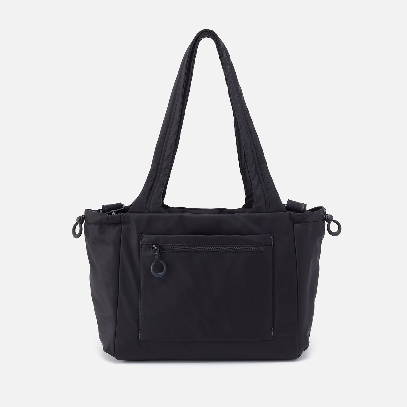 All One Tote CaRefiber Recycled Nylon Jet Tote Bag Jet Leather Hobo