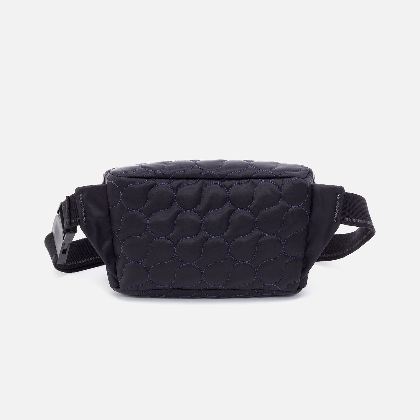 BE HOLD Quilted Belt Bag in CaRefiber recycled nylon Jet with Ocean Quilt