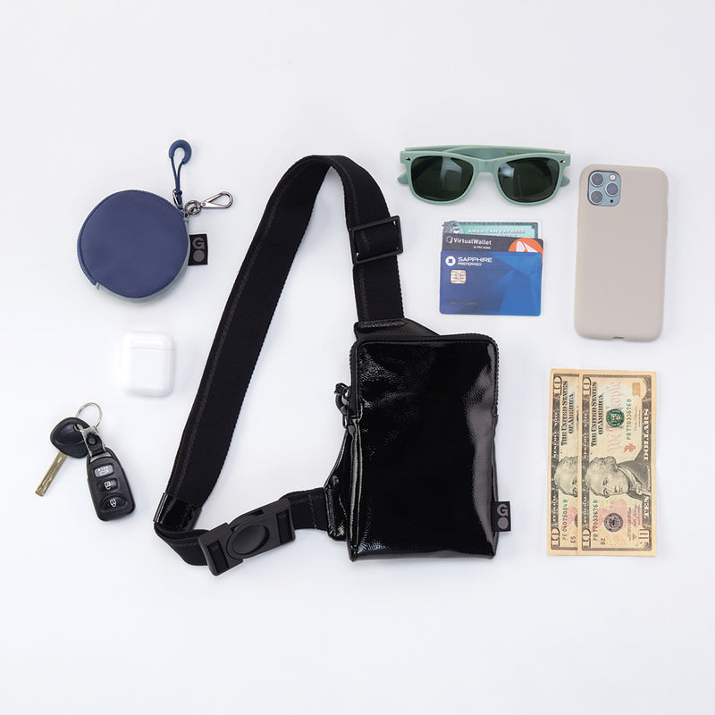 DIALED IN Phone Bag in EverShine nylon - Quicksilver Metallic – HOBO