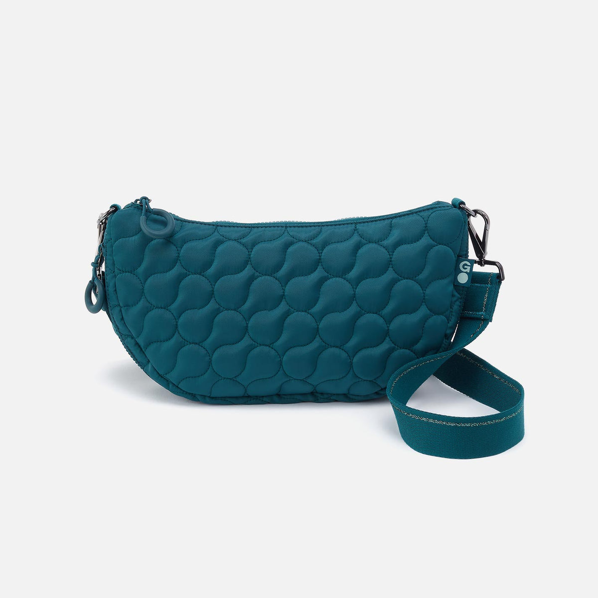 EVERY WEAR Quilted Crossbody in CaRefiber recycled nylon - Teal