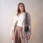 Alba Frame Small Shoulder Bag in Pebbled Leather - Black