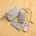 Expedition Phone Crossbody in Pebbled Leather - Indigo Cloud