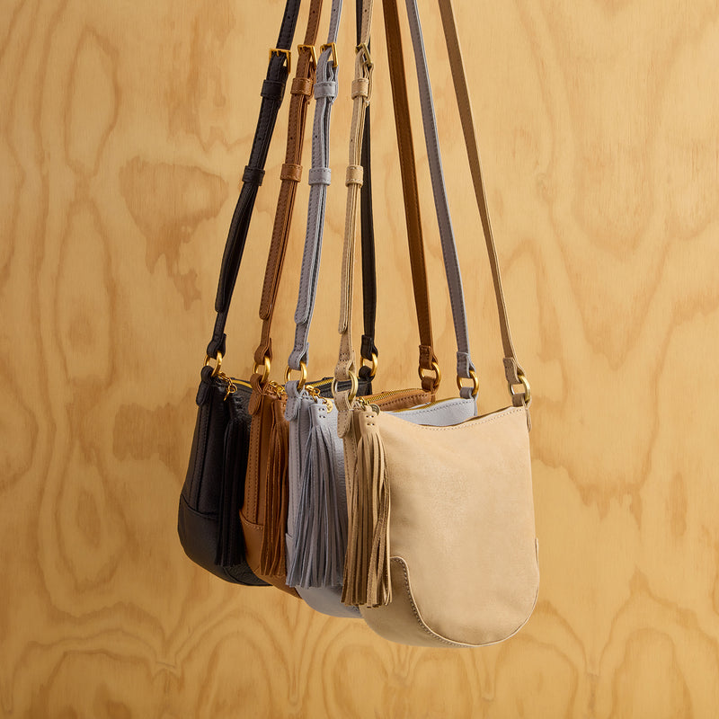 Lexi Crossbody in Pebbled Leather - Indigo Cloud