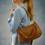 Advance Shoulder Bag in Pebbled Leather - Timber Brown