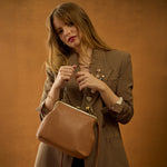 Amelia Crossbody in Micrograin Leather - Glazed Donut