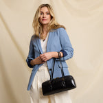 Scottie Satchel in Polished Leather - Black