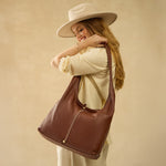 La Jolla Hobo In Cloud Leather - Cocoa Bean