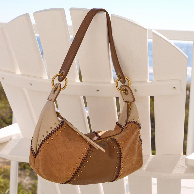 Opal Mini Shoulder In Pebbled Leather - Timber Brown