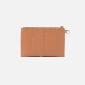 Vida Small Pouch in Micro Pebbled Leather - Biscuit