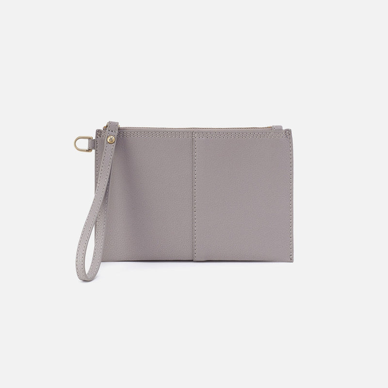 Vida Small Pouch in Micro Pebbled Leather - Morning Dove Grey