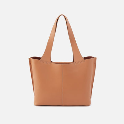 Vida Tote in Micro Pebbled Leather - Biscuit