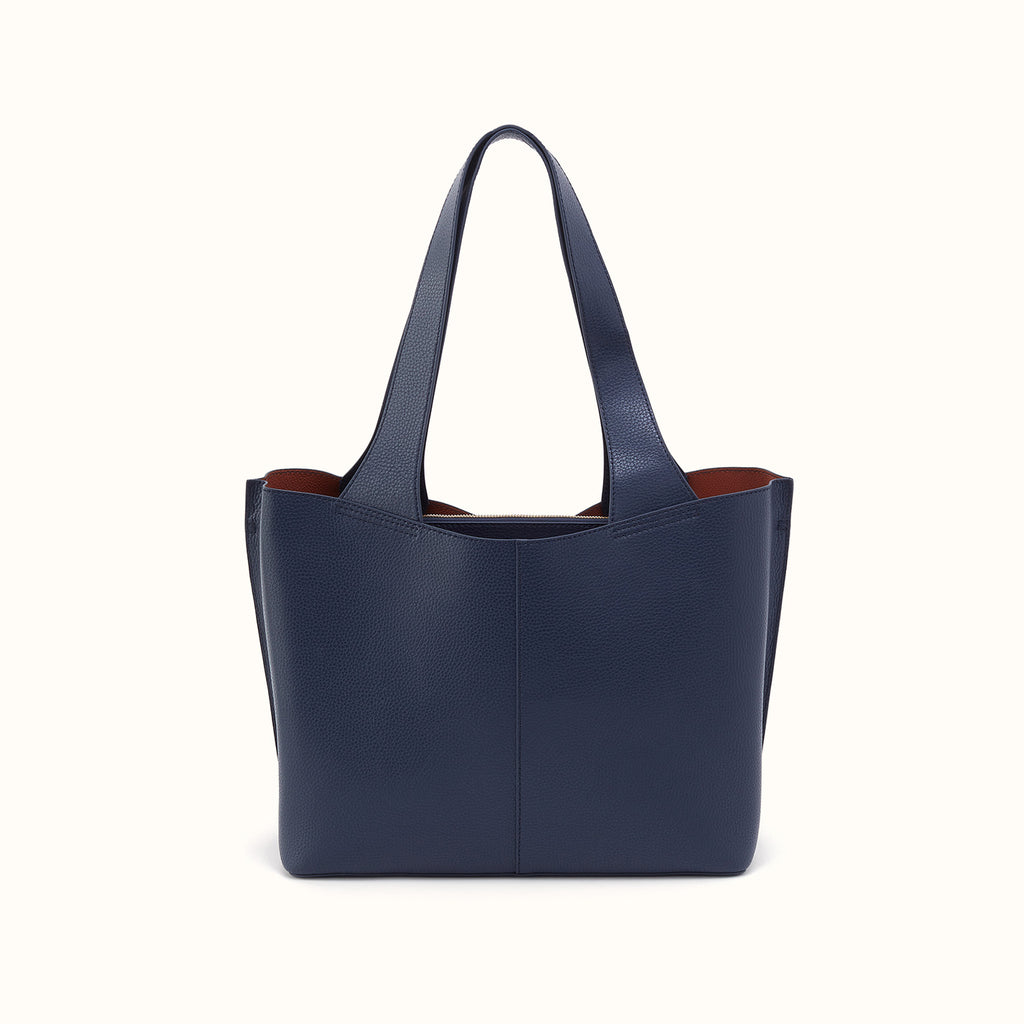 Vida Tote In Micro Pebbled Leather - Mood Indigo – HOBO