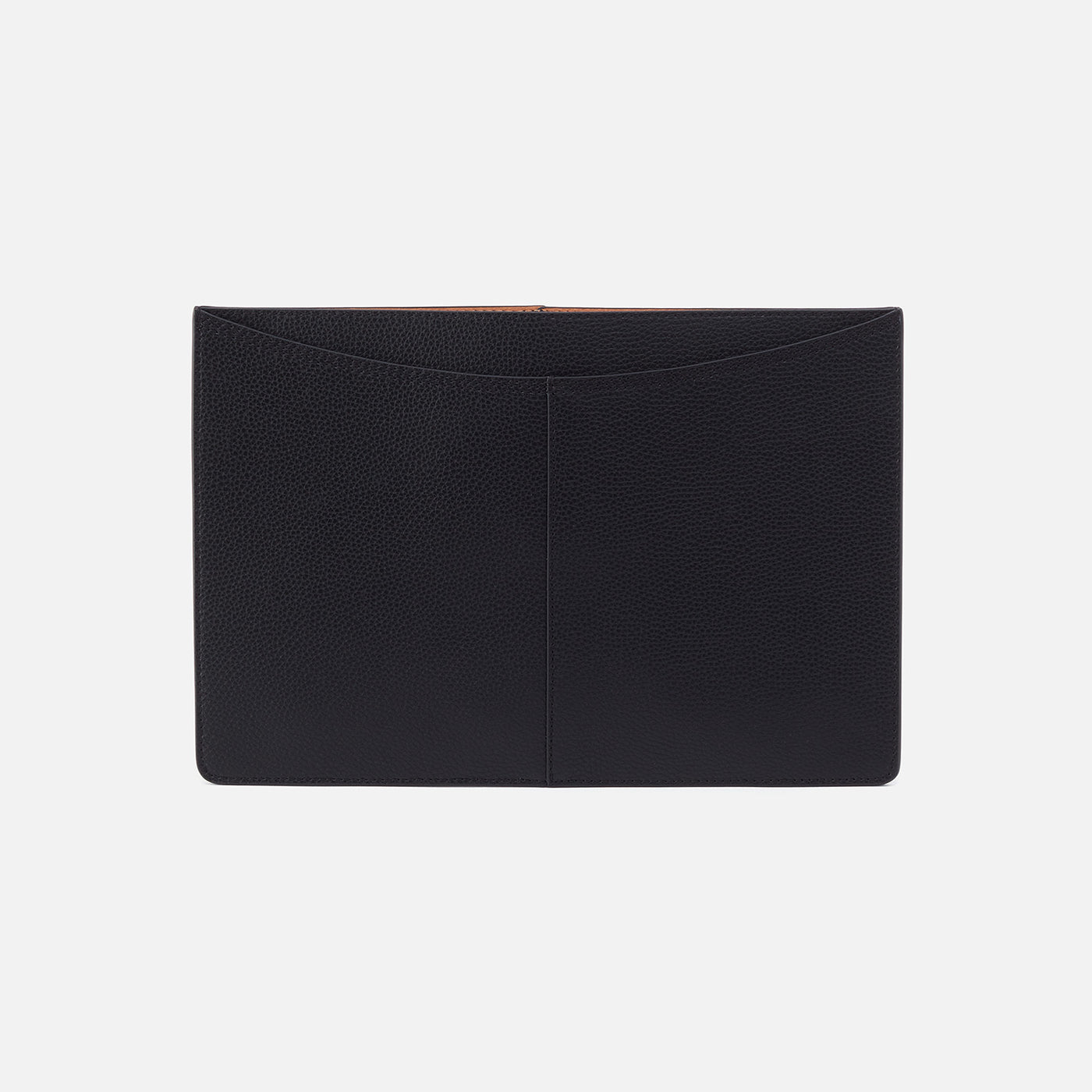 Vida Laptop in Micro Pebbled Leather - Black and Biscuit