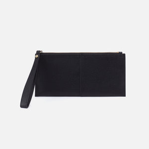 Vida Large Pouch in Micro Pebbled Leather - Black