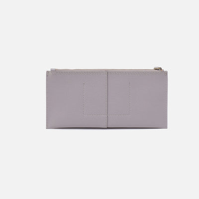 Vida Large Pouch in Micro Pebbled Leather - Morning Dove Grey