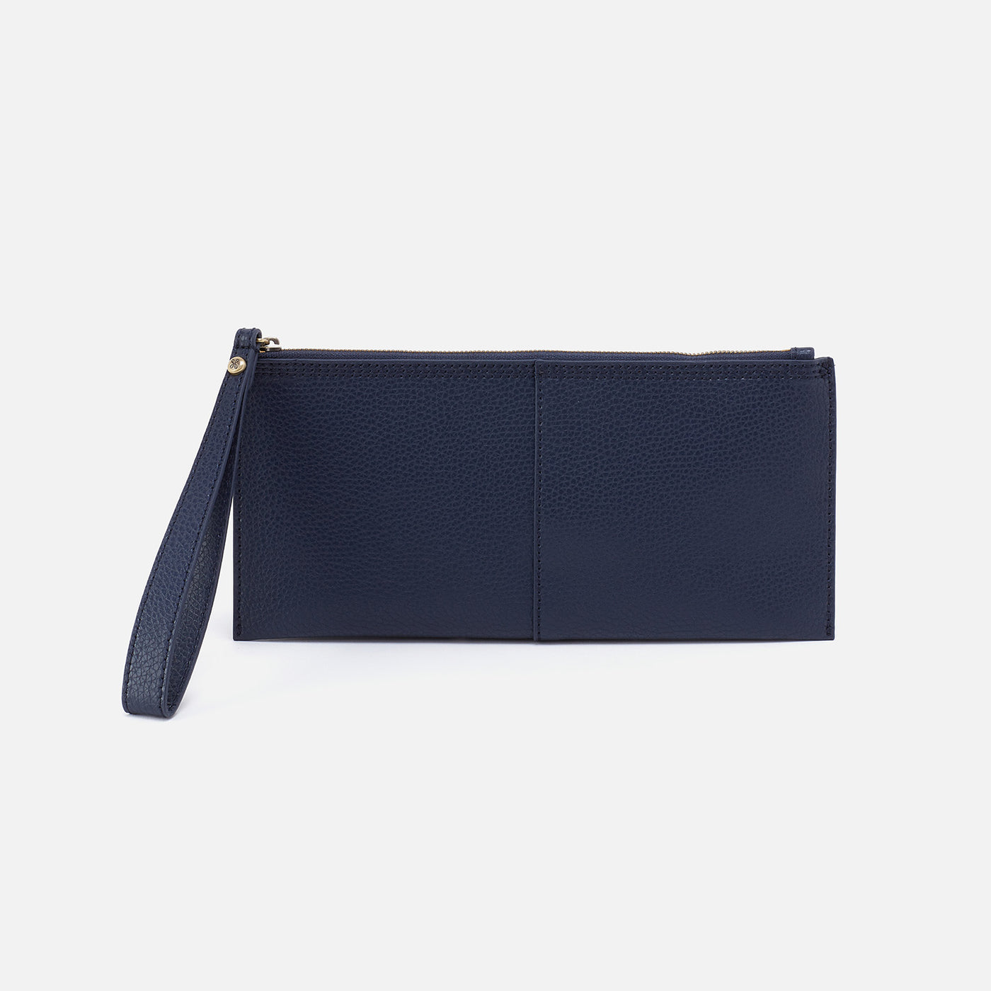 Vida Large Pouch in Micro Pebbled Leather - Mood Indigo