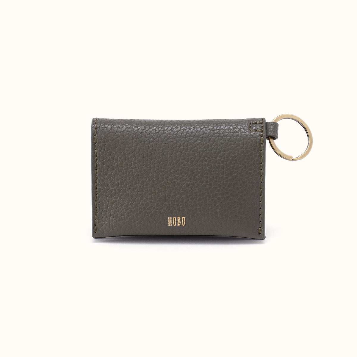 Vida Card Case in Micro Pebbled Leather - Desert Palm