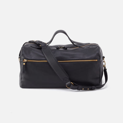 Men's Duffle Bag in Silk Napa Leather - Black