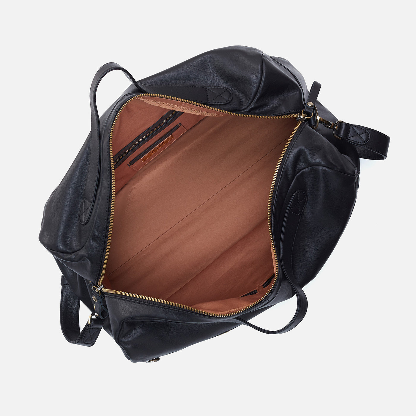 Men's Duffle Bag in Silk Napa Leather - Black