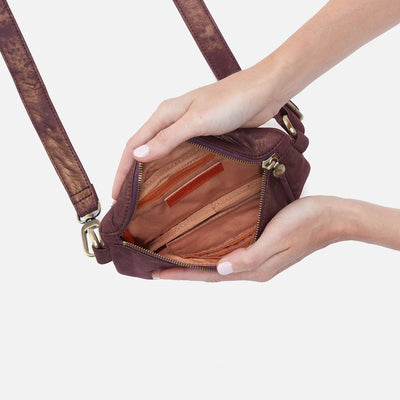 Fern Belt Bag in Nubuck Leather - Dark Cherry
