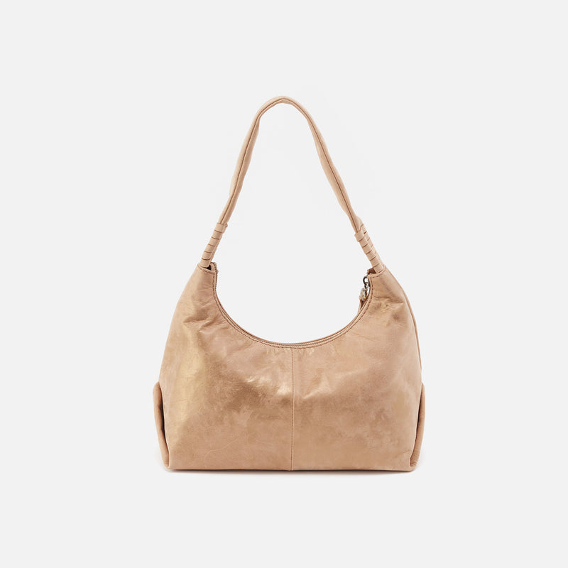 Astrid Shoulder Bag in Nubuck Leather - Gold Cashmere