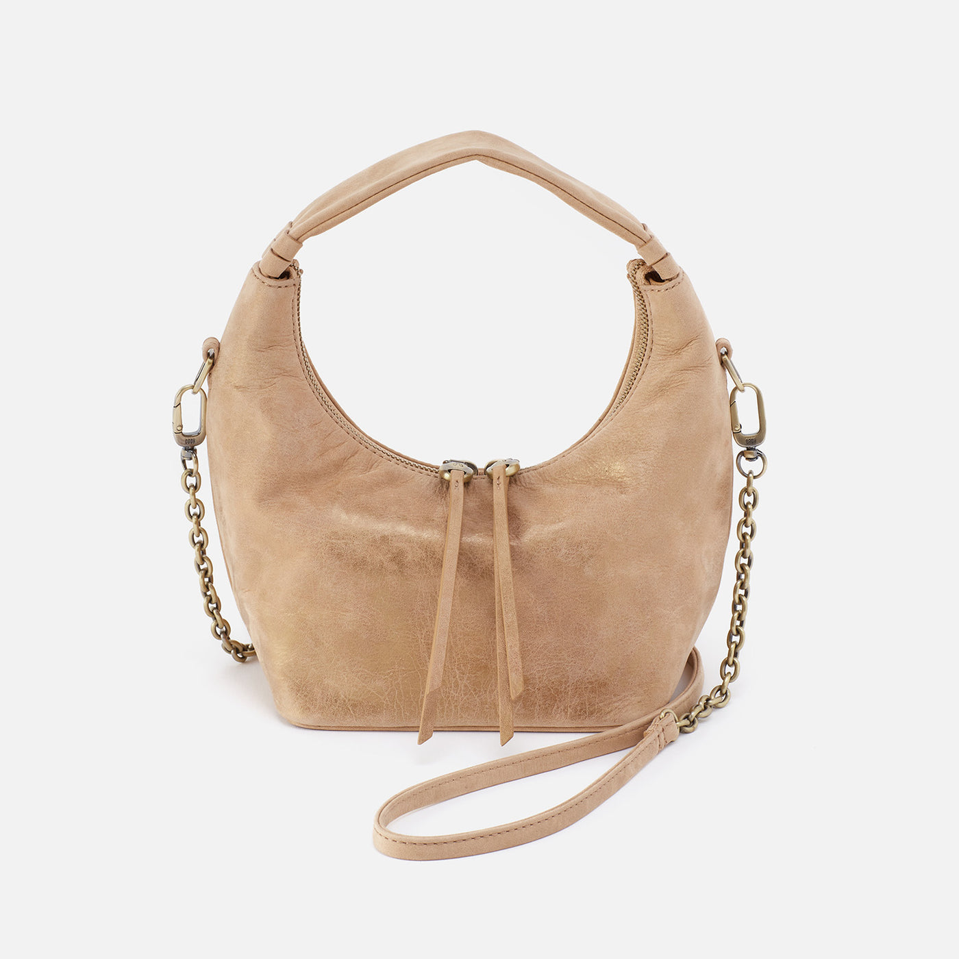 Astrid Small Crossbody in Nubuck Leather - Gold Cashmere