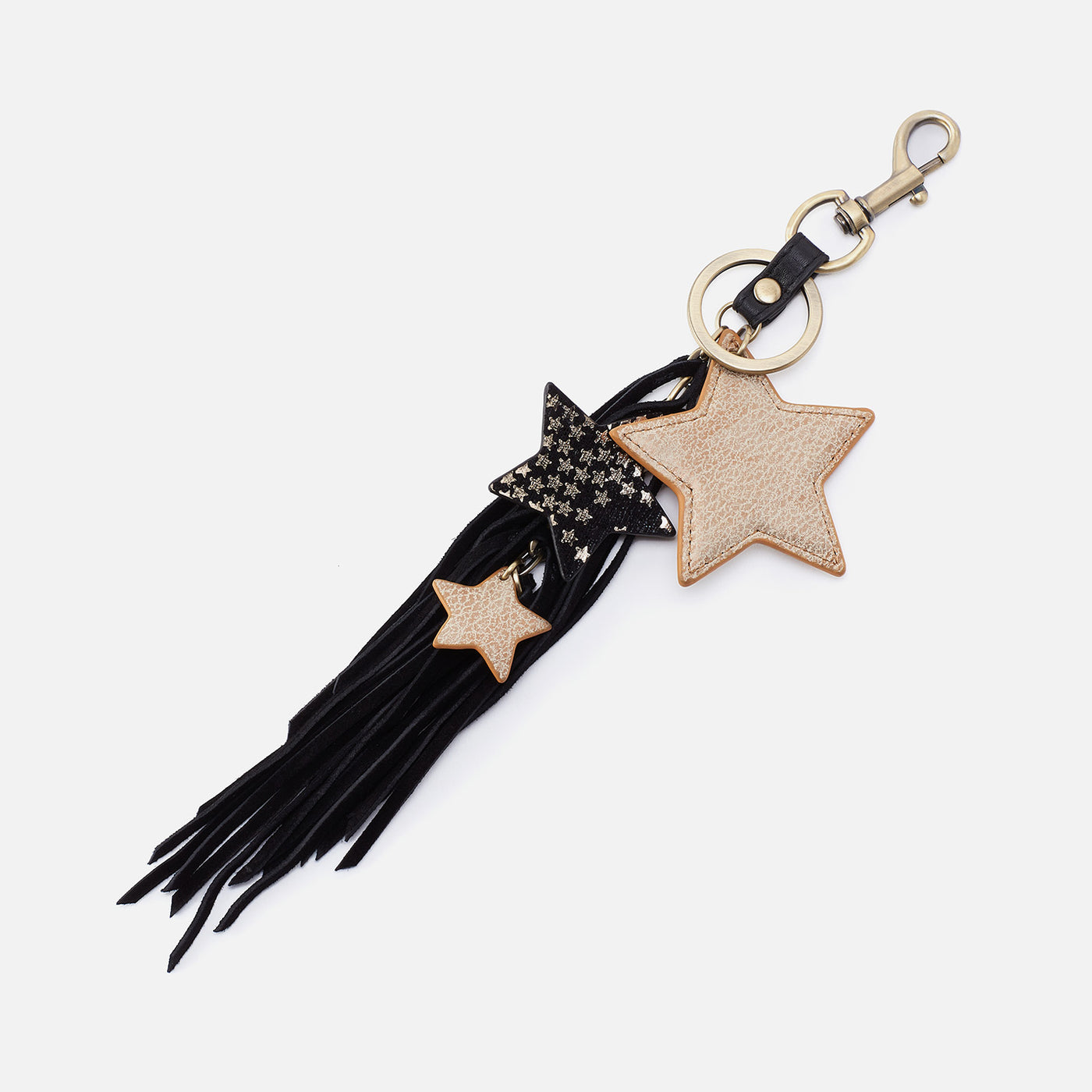 Star Tassel Keychain in Mixed Leathers Multi HOBO