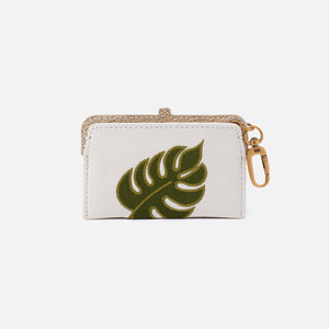 Lauren Card Case Charm in Pebbled Leather - White
