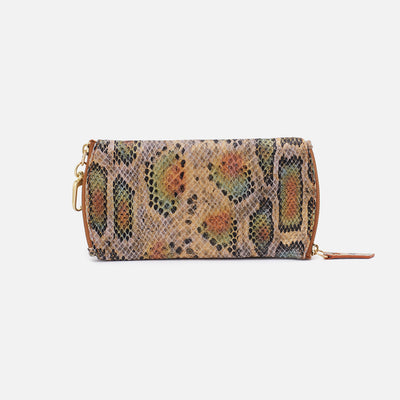 Spark Double Eyeglass Case in Printed Leather - Opal Snake Print