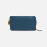 Spark Double Eyeglass Case in Pebbled Leather - Peacock Feather