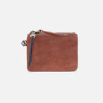Double Zip Coin Pouch in Buffed Leather - Burnished Saddle