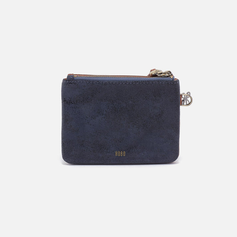 Double Zip Coin Pouch in Buffed Leather - Burnished Saddle