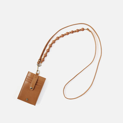 Around Town Lanyard In Polished Leather - Truffle