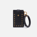 Ring Credit Card Wristlet in Pebbled Leather - Black