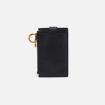Ring Credit Card Wristlet in Pebbled Leather - Black
