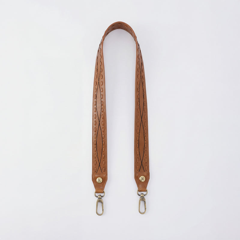 Country Road Guitar Strap in Polished Leather - Truffle