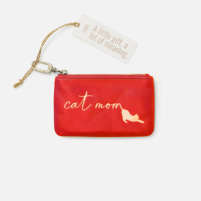 Sentiment Pouch In Polished Leather - Grenadine