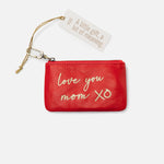 Sentiment Pouch In Polished Leather - Grenadine