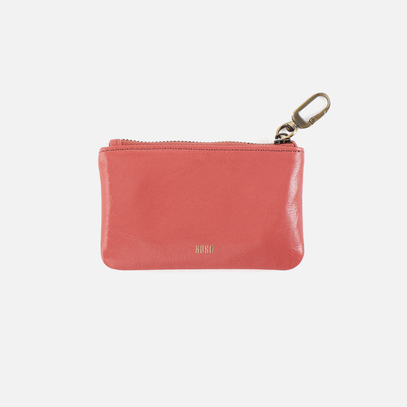 Sentiment Pouch in Polished Leather - Pink Mirage Love