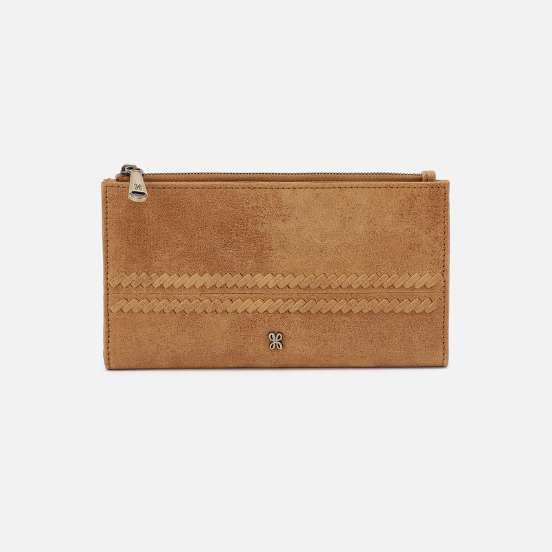 Jill Large Bifold Wallet In Buffed Leather - Whiskey