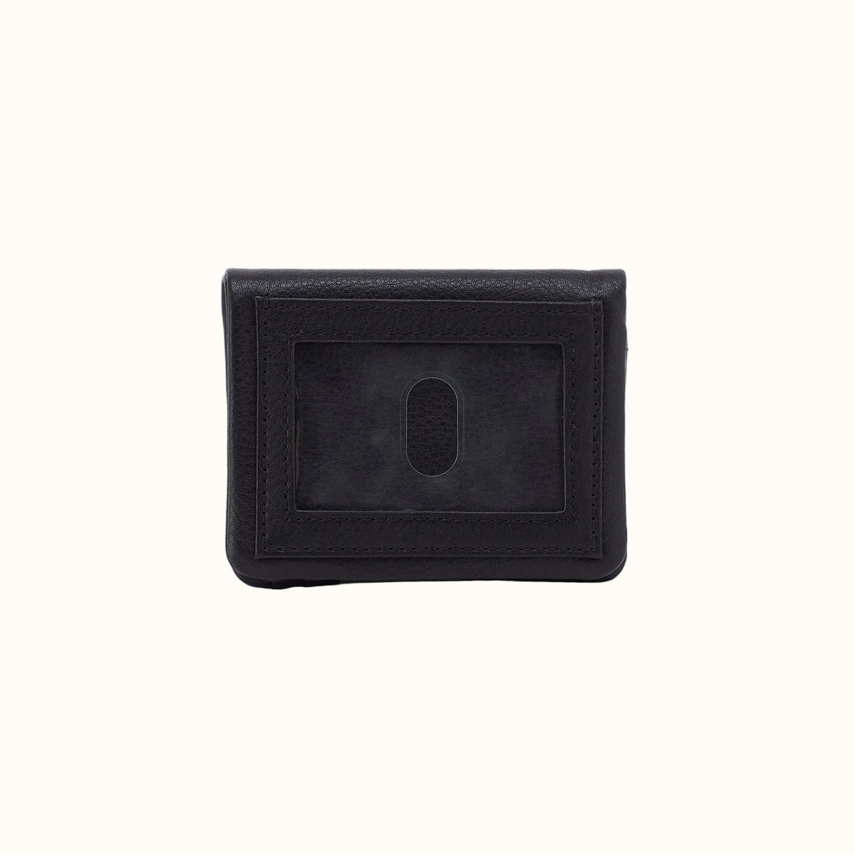 Lumen Mini Wallet in Pebbled Leather - Black With Studs