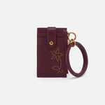 Ring Credit Card Wristlet in Pebbled Leather - Mulberry Glaze
