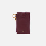 Ring Credit Card Wristlet in Pebbled Leather - Mulberry Glaze