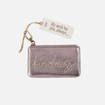 Sentiment Pouch in Metallic Leather - Pewter Spur