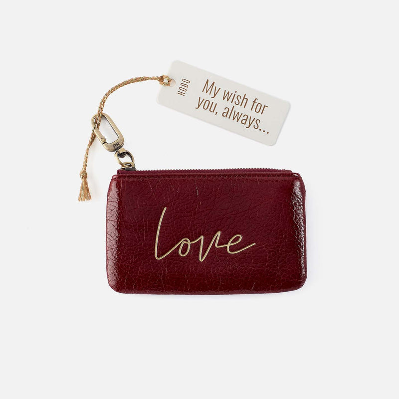 Sentiment Pouch in Aniline Gloss Leather - Garnet Gloss