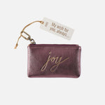 Sentiment Pouch in Metallic Leather - Frosted Plum