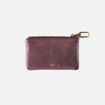 Sentiment Pouch in Metallic Leather - Frosted Plum