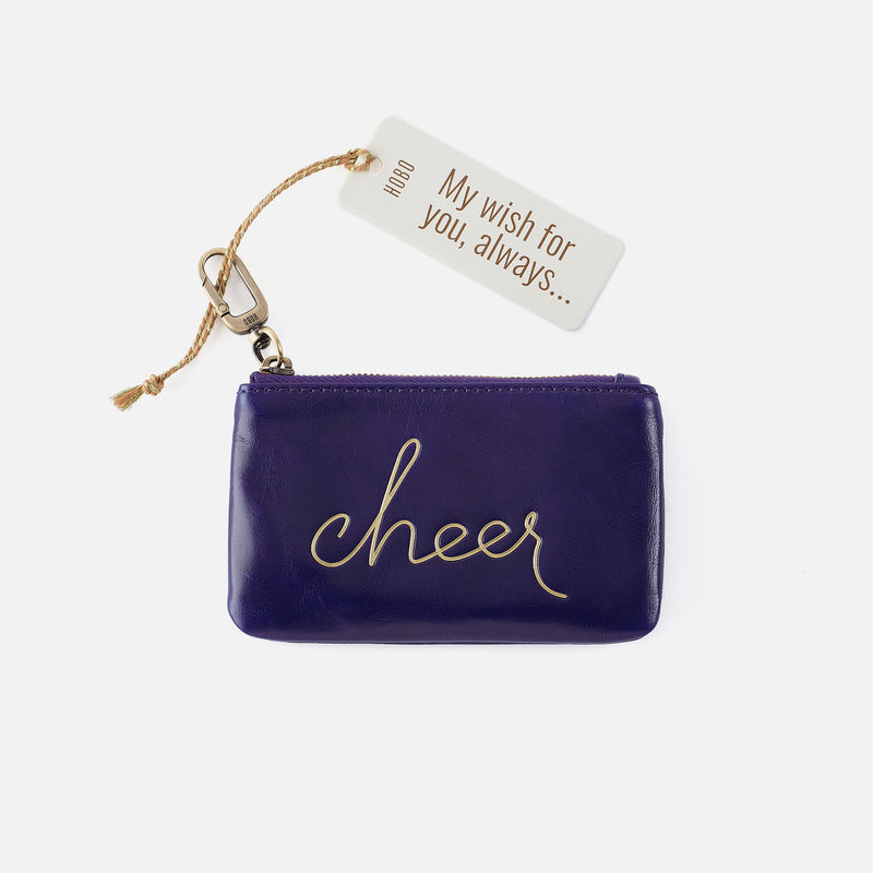 Sentiment Pouch in Polished Leather - Winter Violet
