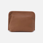 Beauty Cosmetic Pouch in Pebbled Leather - Timber Brown