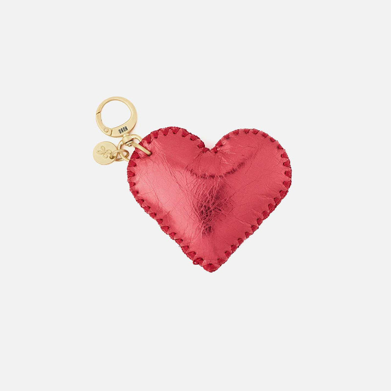 Heart Swells Fob in Metallic Leather - Strawberry Fields